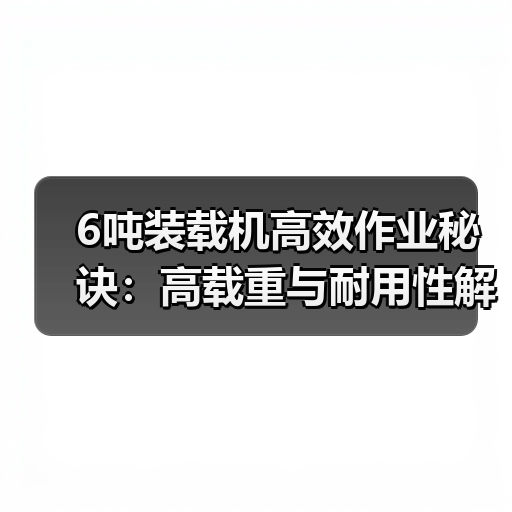 6吨装载机高效作业秘诀:高载重与耐用性解析 6吨装载机高效作业秘诀:高载重与耐用性解析